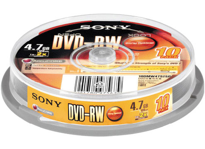 Sony 10DMW47S2SP 4.7GB DVD-RW 10pc(s) blank DVD