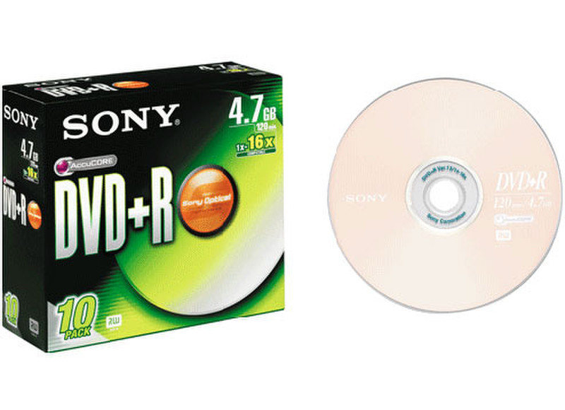 Sony 10DPR47S3 4.7ГБ DVD+R 10шт чистый DVD