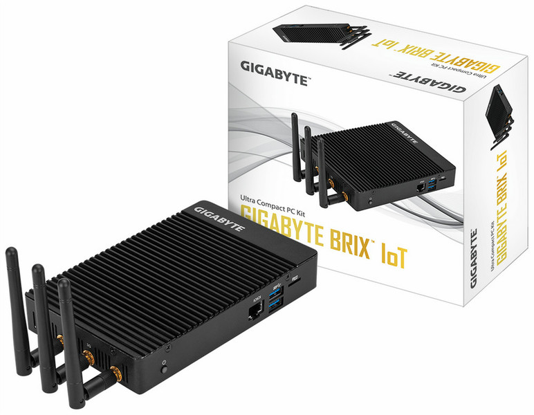 Gigabyte GB-EACE-3450 2.2GHz N3450 0.46L sized PC Black PC/workstation barebone