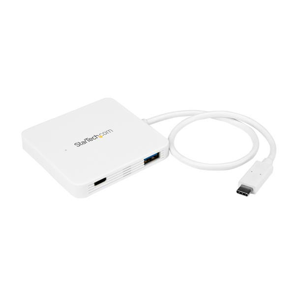 StarTech.com 3 Port USB-C mit Stromversorgung - USB-C auf 3x USB-A - USB 3.0 Hub - Weiß