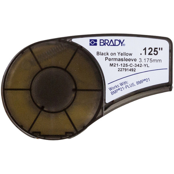 Brady People M21-125-C-342-YL Черный, Желтый Non-adhesive printer label наклейка для принтеров