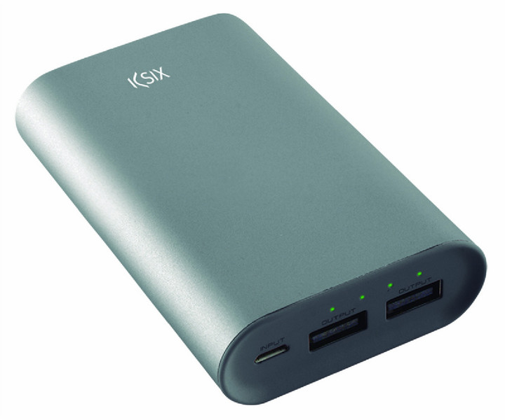 Ksix BXBA6000M02 Lithium-Ion (Li-Ion) 6000mAh Metallisch, Silber Akkuladegerät