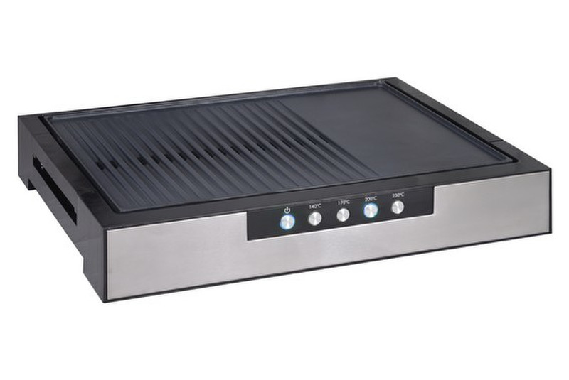 KitchenChef MB-G08 Grill Tabletop Electric 2000W Black,Brushed steel barbecue