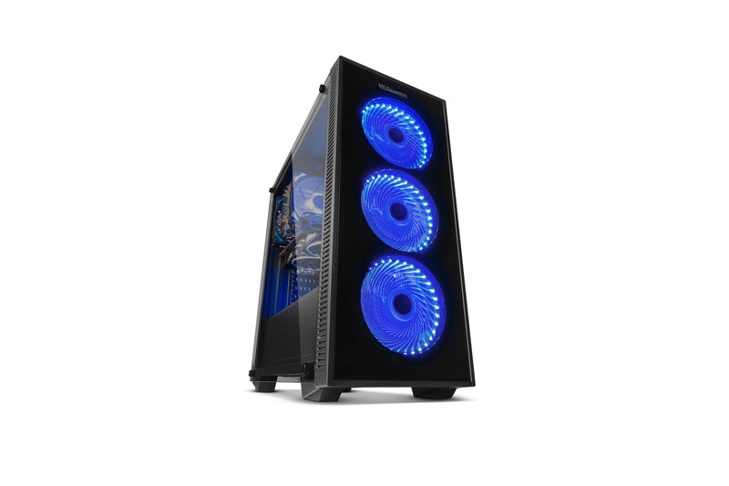 NOX Torre ATX Hummer TG Fan Blue LED Tower Black computer case