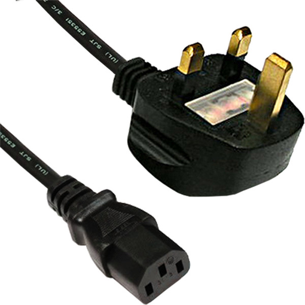 Cablenet 42 2887 3m Netzstecker Typ G C13-Koppler Schwarz Stromkabel