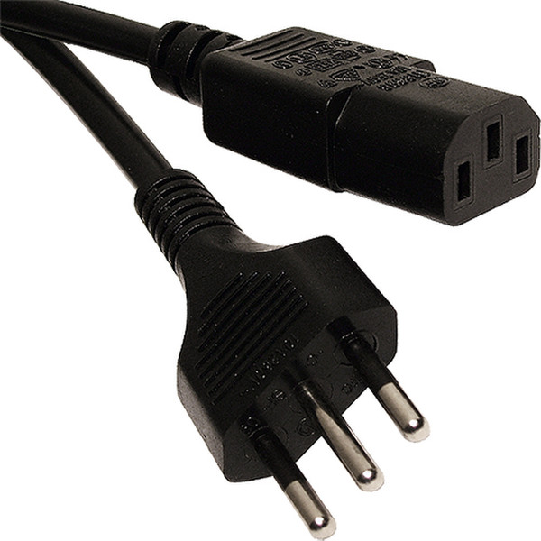 Cablenet 42 0566 2.5m Power plug type L C13 coupler Black power cable