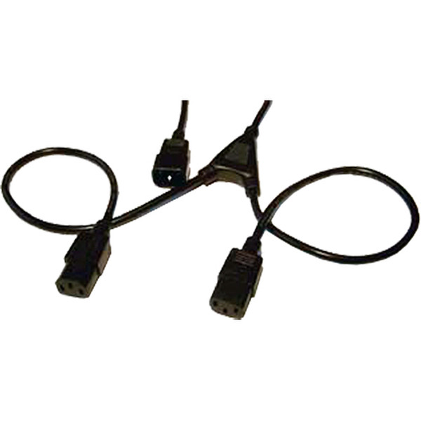 Cablenet 42 0567 2.5m C14 coupler 2 x C13 coupler Black power cable