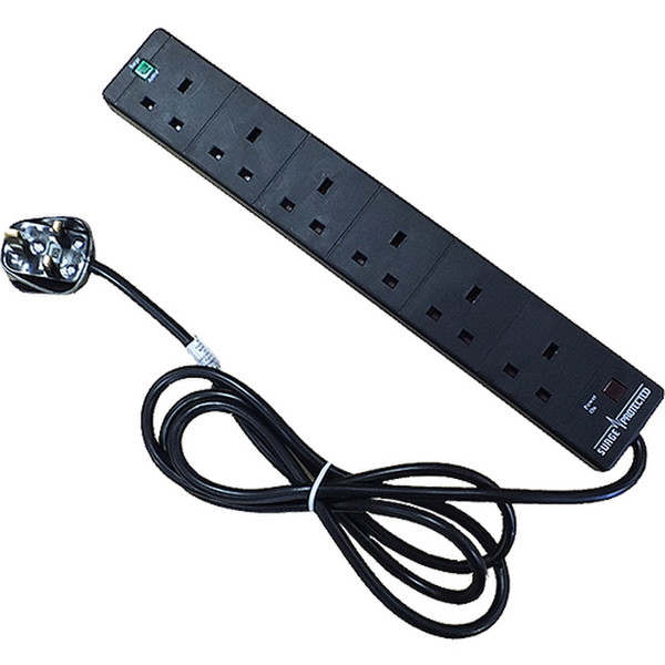 Cablenet PB 6W2MB 6AC outlet(s) 2m Black surge protector