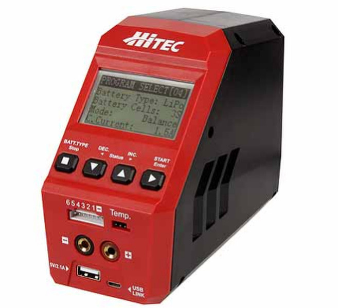Hitec 114131 Indoor battery charger Schwarz, Rot Ladegerät