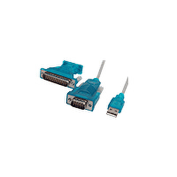 Cablenet 40 1029 2m USB 2.0 D9 Blau, Grau Serien-Kabel