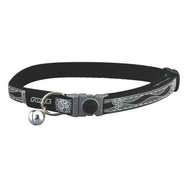 Rogz NightCat Black,Grey Polyurethane Cat Standard collar pet collar