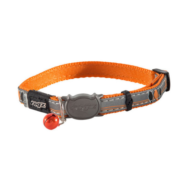 Rogz NightCat Grey,Orange Polyurethane Cat Standard collar pet collar