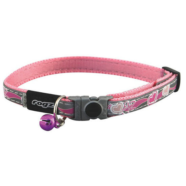 Rogz NightCat Grey,Pink Polyurethane Cat Standard collar pet collar