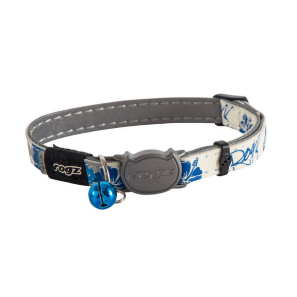 Rogz GlowCat Blue,Grey,White Polyurethane Cat Standard collar pet collar