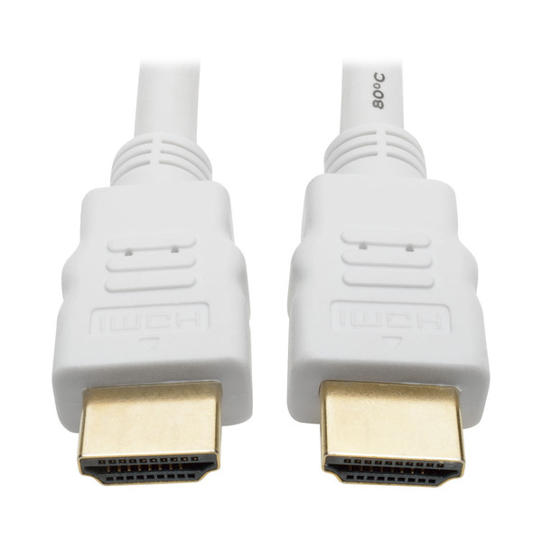 Tripp Lite High-Speed HDMI 4K Cable with Digital Video and Audio, Ultra HD 4K x 2K @ 30 Hz (M/M), White, 3.05 m