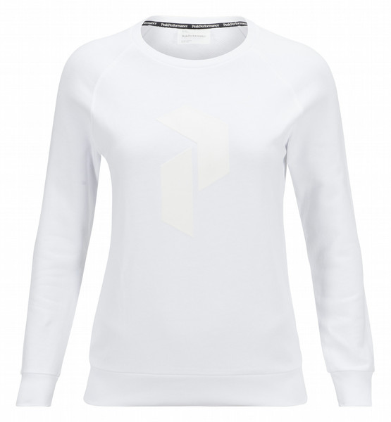 PeakPerformance G56914100-089-M T-shirt M Langärmlig Rundhals Baumwolle Weiß Frauen Shirt/Oberteil