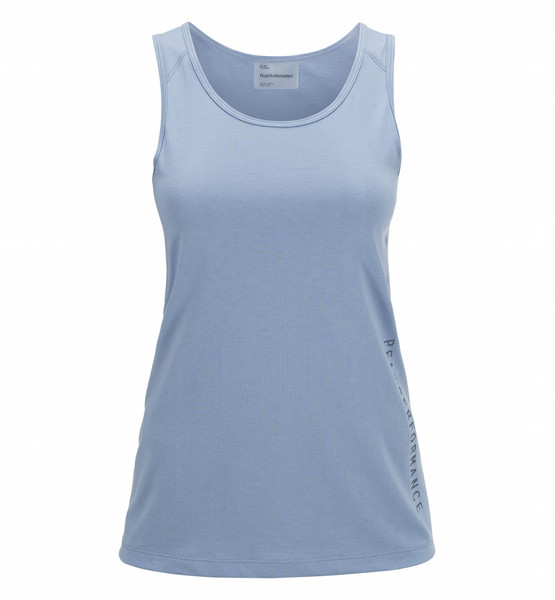PeakPerformance Track Tank top S Sleeveless Scoop neck Cotton,Polyester Blue