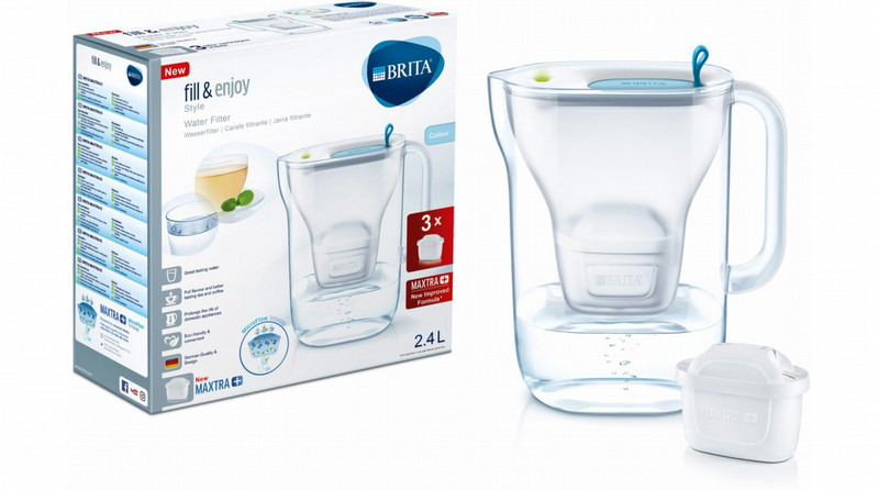 Brita 1025892 Pitcher water filter 2.4л Синий, Прозрачный фильтр для воды