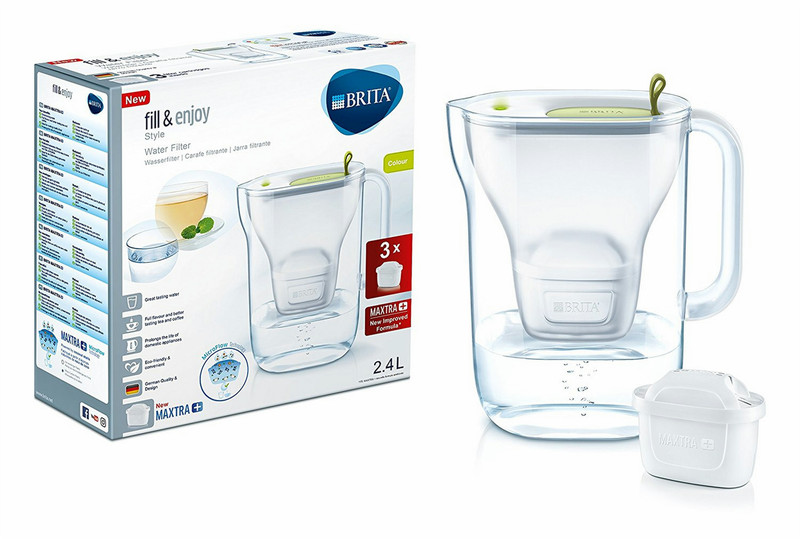 Brita 1025896 Pitcher water filter 2.4л Зеленый, Прозрачный фильтр для воды