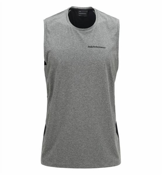 PeakPerformance G61350014 T-shirt M Ärmellos Rundhals Polyester Schwarz, Grau