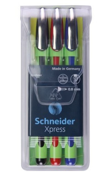 Schneider Xpress Bold Черный, Синий, Красный 3шт капиллярная ручка