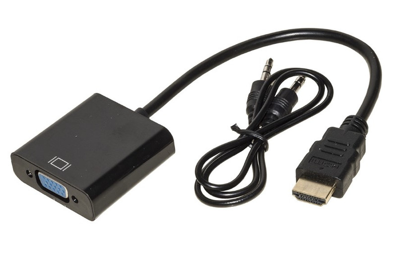 L-Link LKADAT10 0.15m VGA (D-Sub) + 3.5mm Schwarz Videokabel-Adapter