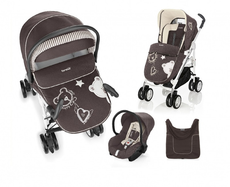 Brevi Millestrade Travel system pram 1место(а) Черный, Коричневый, Слоновая кость