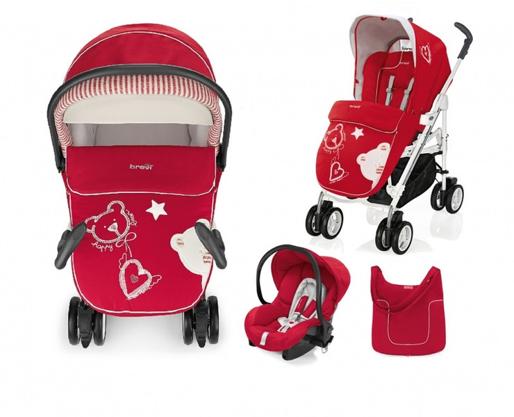 Brevi Millestrade Reisesystem-Babywagen 1Sitz(e) Schwarz, Rot, Weiß