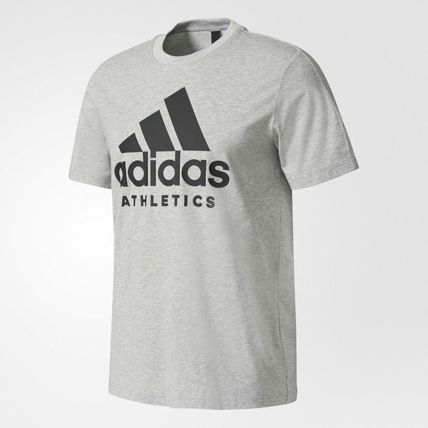 Adidas Sport ID T-shirt M Short sleeve Crew neck Cotton Black,Grey