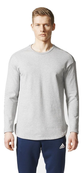 Adidas BR0261 S T-shirt S Long sleeve Crew neck Cotton Grey men's shirt/top