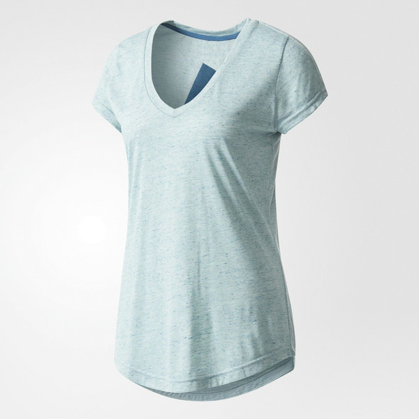 Adidas BQ9515 XL Футболка XL Короткий рукав Глубокая круглая горловина Синий женская рубашка/топ