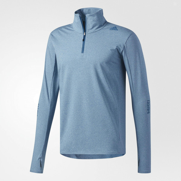 Adidas Supernova Half Zip Base layer shirt S Langärmlig Rollkragenpullover Elastan Blau