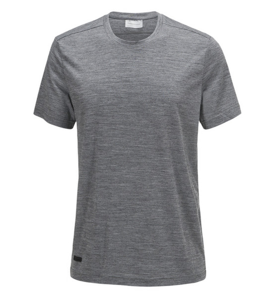 PeakPerformance G62038004-M08-XXL T-shirt XXL Short sleeve Crew neck Merino wool,Polyester Grey