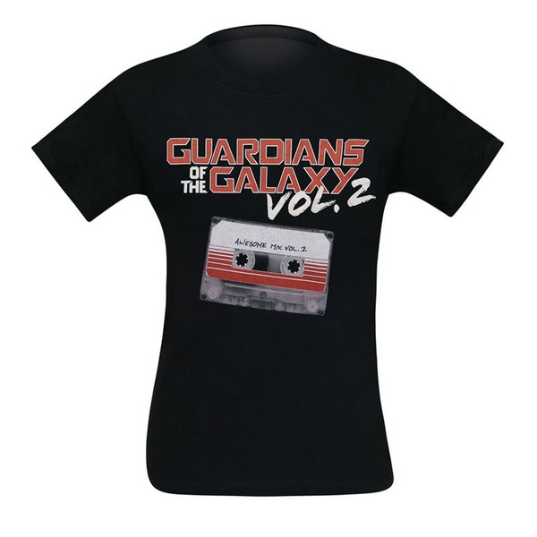 SuperHeroStuff GOTG Vol. 2 Movie Logo and Mix Tape Men's T-Shirt