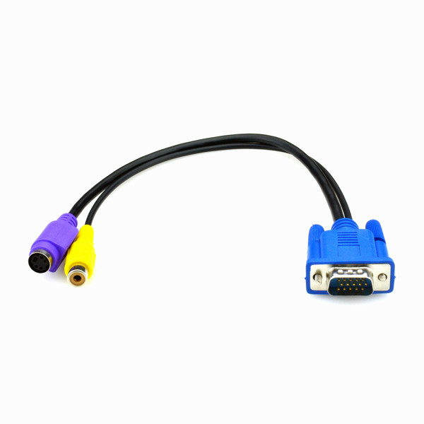 Black Box AVS-CBL-VG-CV 0.32m VGA (D-Sub) RCA + S-Video Mehrfarben Videokabel-Adapter