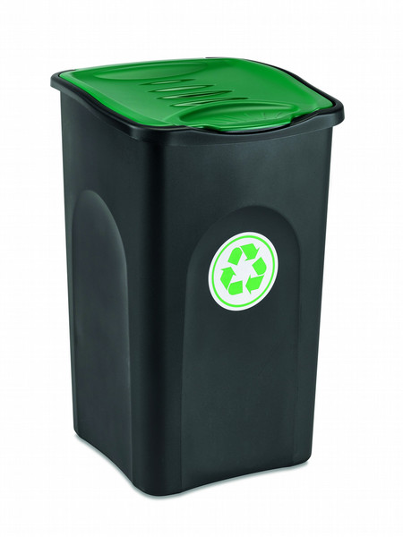 Stefanplast 70651 50L Square Black,Green trash can