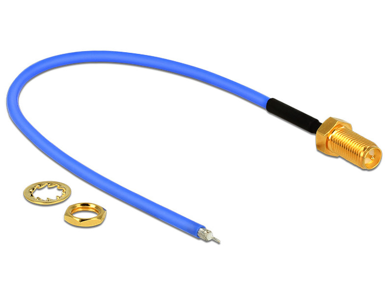 DeLOCK 89519 0.2m RP-SMA Blue coaxial cable