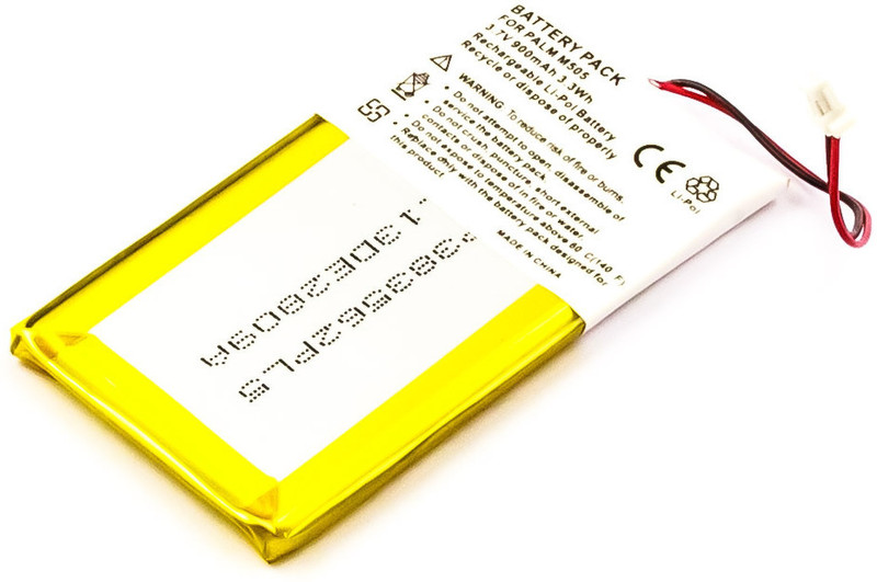 MicroBattery MBPDA0009 Lithium Polymer (LiPo) 900mAh 3.7V Wiederaufladbare Batterie