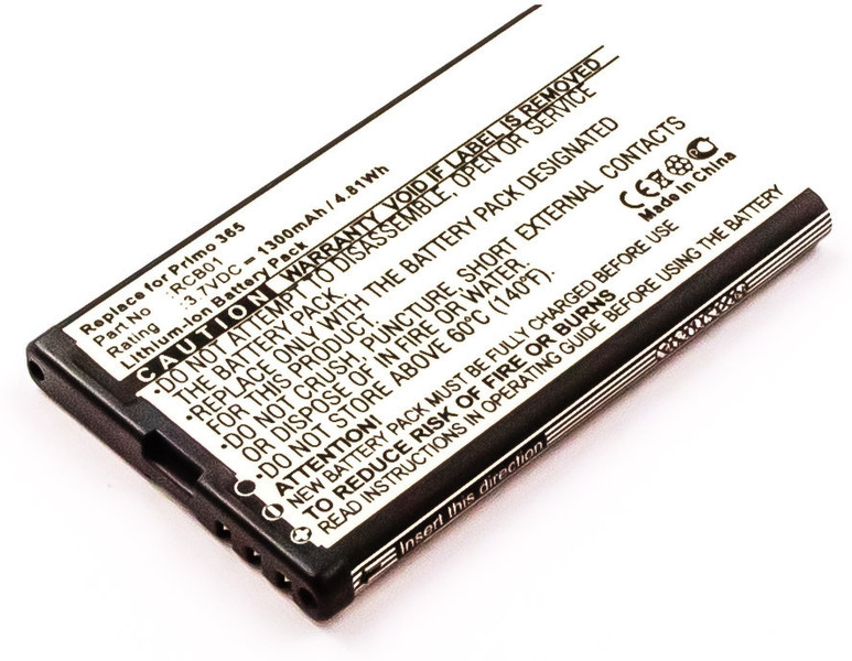 MicroBattery MBXMISC0058 Lithium-Ion (Li-Ion) 1300mAh 3.7V rechargeable battery