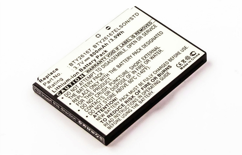 MicroBattery MBXMISC0068 Lithium-Ion (Li-Ion) 800mAh 3.7V rechargeable battery