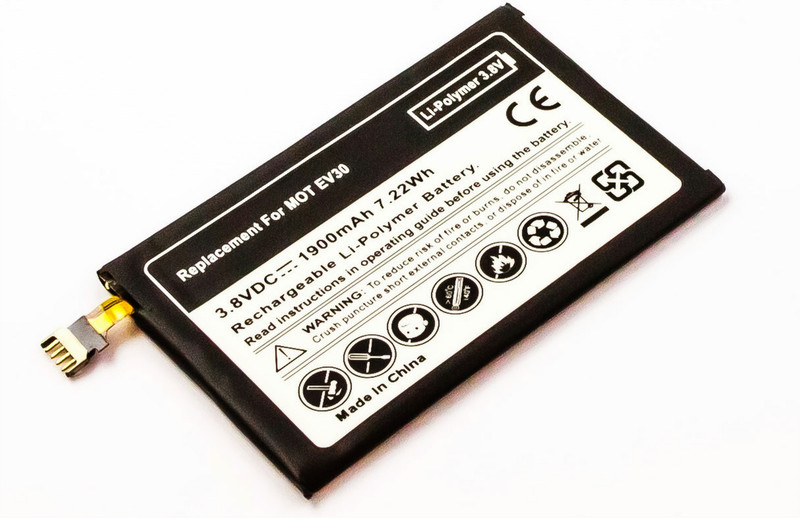 MicroBattery MBXMO-BA0016 Lithium Polymer (LiPo) 1900mAh 3.8V Wiederaufladbare Batterie