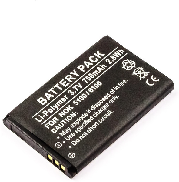 MicroBattery MBXNOK-BA0003 Lithium Polymer (LiPo) 750mAh 3.7V rechargeable battery