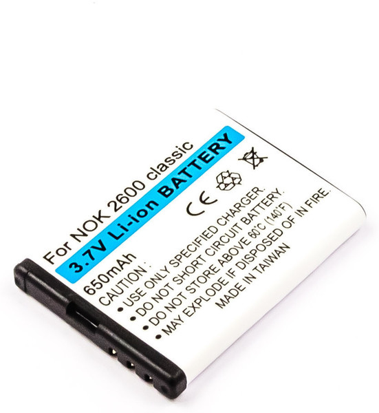 MicroBattery MBXNOK-BA0006 Lithium-Ion (Li-Ion) 650mAh 3.7V rechargeable battery