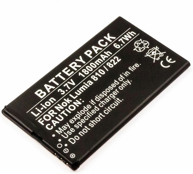 MicroBattery MBXNOK-BA0043 Lithium-Ion (Li-Ion) 1800mAh 3.7V rechargeable battery