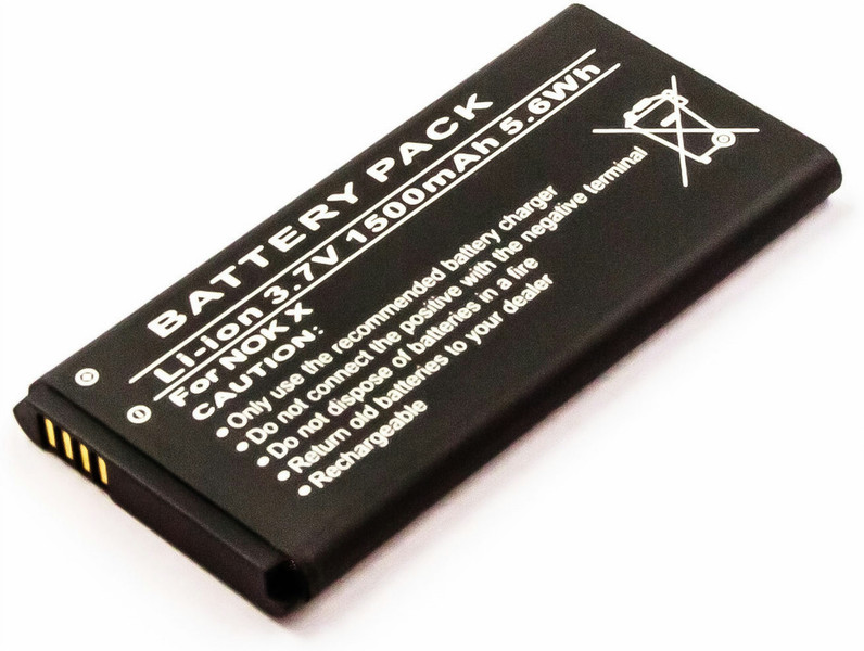 MicroBattery MBXNOK-BA0044 Lithium-Ion (Li-Ion) 1500mAh 3.7V rechargeable battery