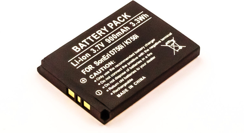 MicroBattery MBXSO-BA0015 Lithium-Ion (Li-Ion) 900mAh 3.7V rechargeable battery