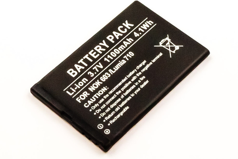 MicroBattery MBXNOK-BA0027 Lithium-Ion (Li-Ion) 1100mAh 3.7V rechargeable battery