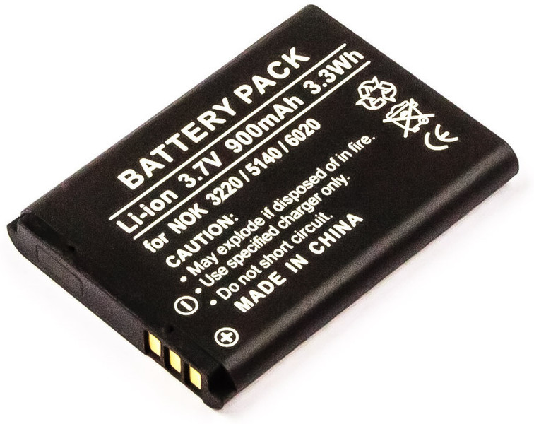 MicroBattery MBXNOK-BA0010 Lithium-Ion (Li-Ion) 900mAh 3.7V rechargeable battery