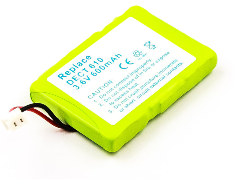 MicroBattery MBCP0007 Nickel Metal Hydride 600mAh 3.6V rechargeable battery