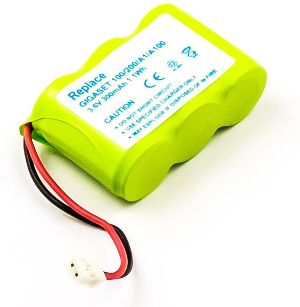 MicroBattery MBCP0068 Nickel Metal Hydride 300mAh 3.6V rechargeable battery